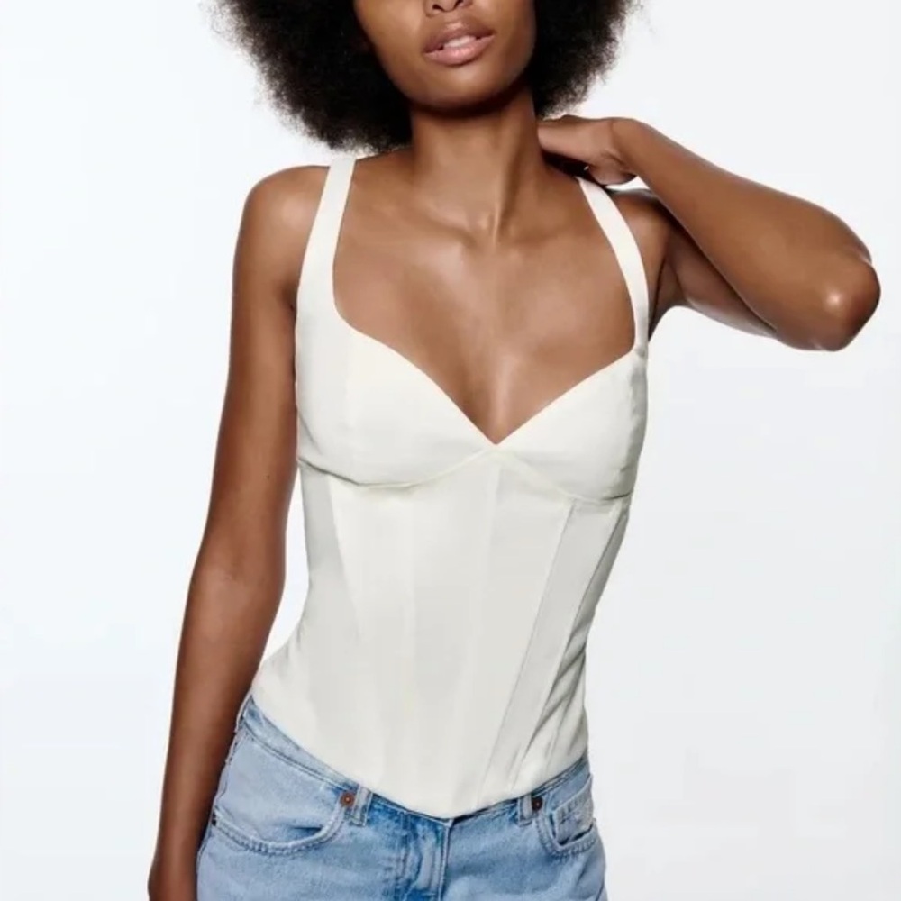 Zara White Corset Top